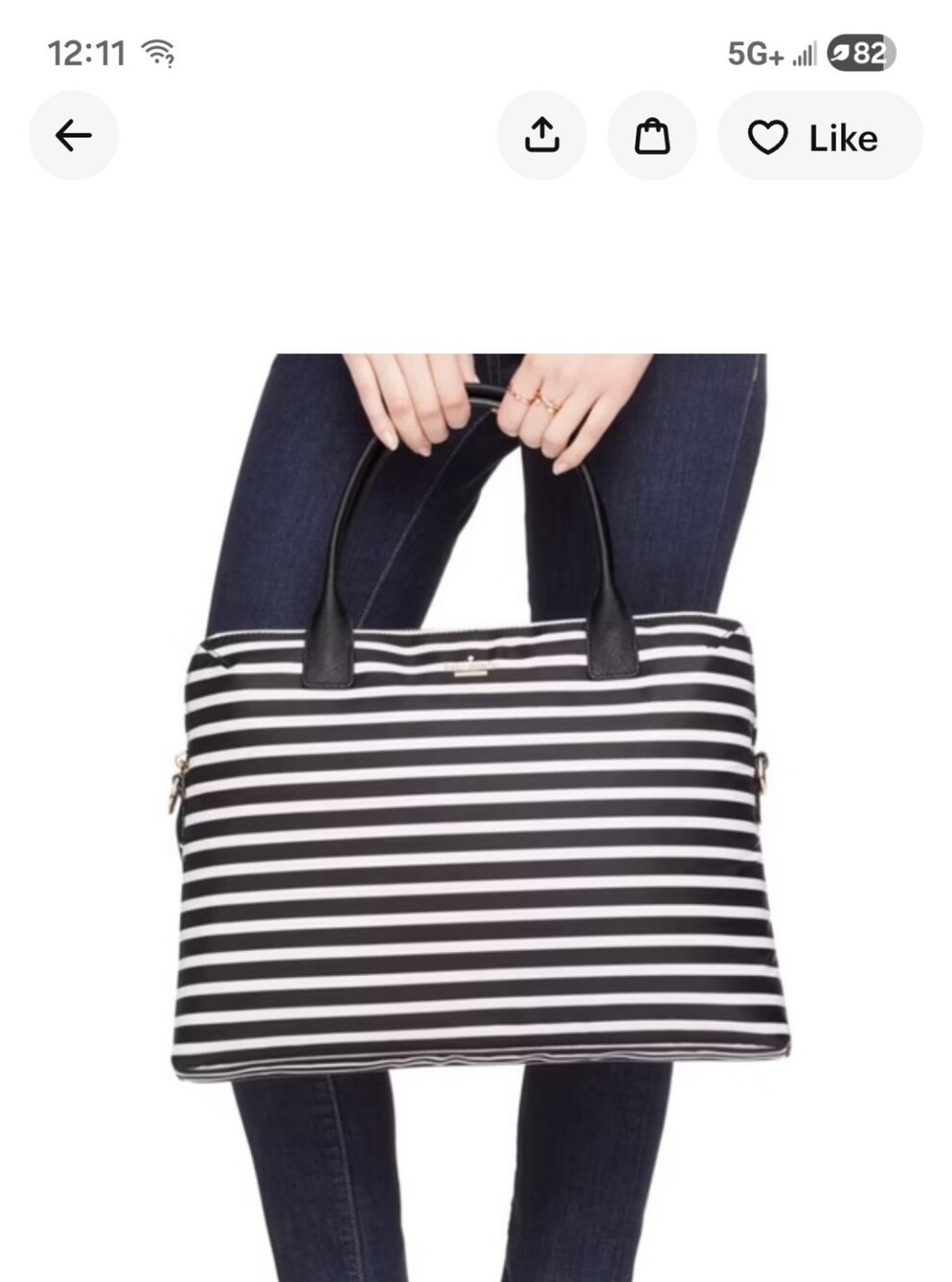 Kate Spade Daveney Striped Nylon Laptop Bag